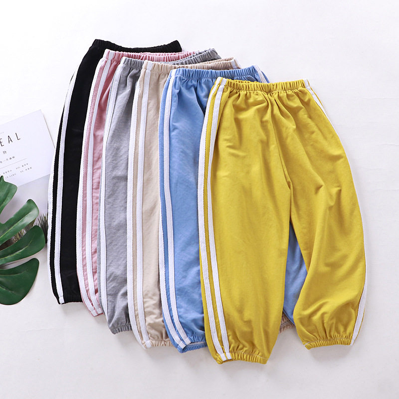 Children's mosquito pants summer 2023 new pure cotton cotton air conditioner pants for boys and girls in small thin pants
