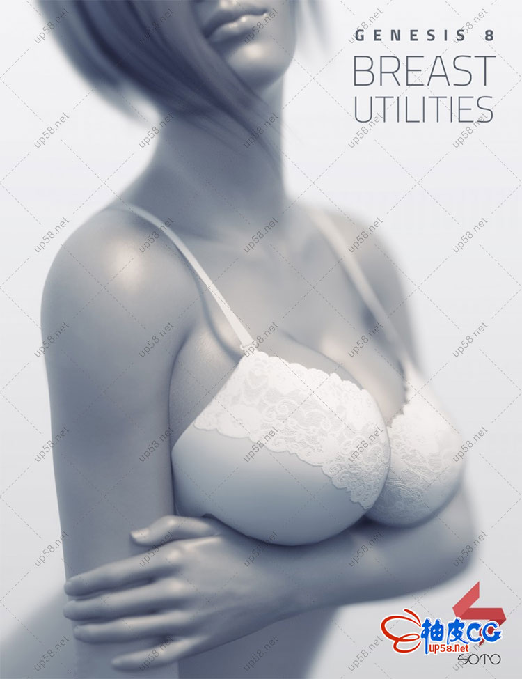 DAZ 3D女性角色胸部形状尺寸控制3D模型