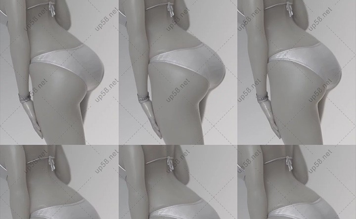 DAZ studio 3D 女性人物角色臀部外形控制3D模型