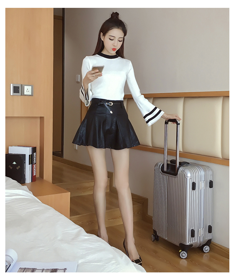 2018 thu đông mới áo len mỏng màu sắc phù hợp với áo cổ tròn tay áo sọc sọc áo len dài tay áo thun nữ áo khoác len cardigan nữ