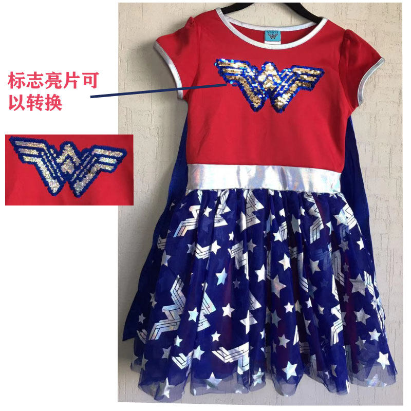DC Heroes Wonder Woman Princess Dress Parent-child Children Girls Costume Anime Cosplay Costume
