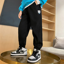 Boy pants spring and autumn CUHK childrens sports pants black 2022 new childrens spring style pants handsome and fashionable tide cards