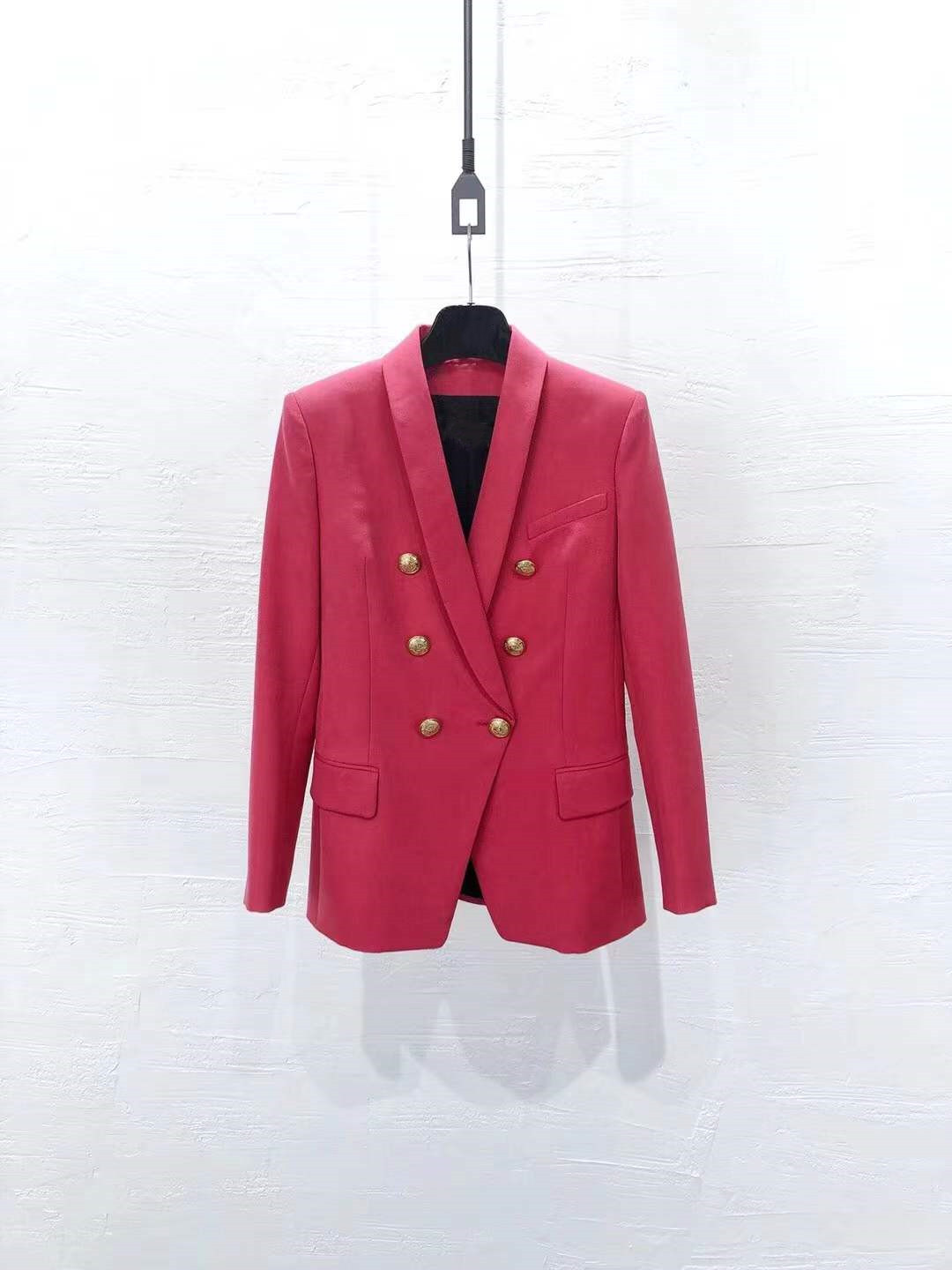 Overseas Discount 2022 Spring Autumn Winter Short double-row buckle commute 100 lap wool New lady suit jacket