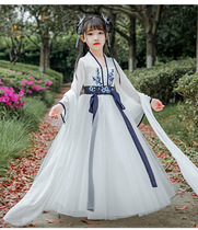 Hanfu Tang Dress Girls ancient dress Chinese style dress 2021 Spring and Autumn childrens kimono Summer dress Super Fairchild dress skirt