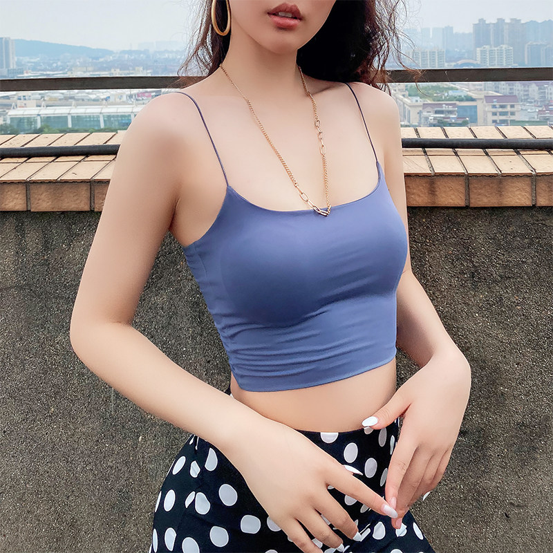 European and American ins sexy, tight-fitting, thin, short, navel U-neck, double-layer small camisole, inside and outside, tube top female trend