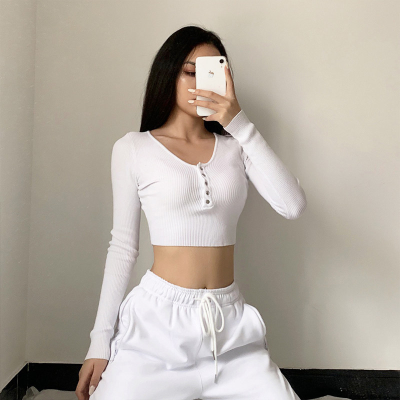 The tasty wind tight button knife sweater spring and autumn in short-mode dew-umbil long sleeve menswear tide