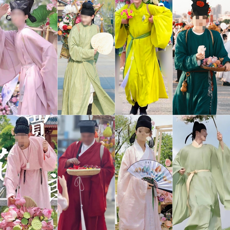Tang and Song Dynasty Men's Hanfu Ancient Street Market Vendor Robe Scenic Spot Npc Performance Costume Ancient Town Merchant Shopkeeper Ancient Costume
