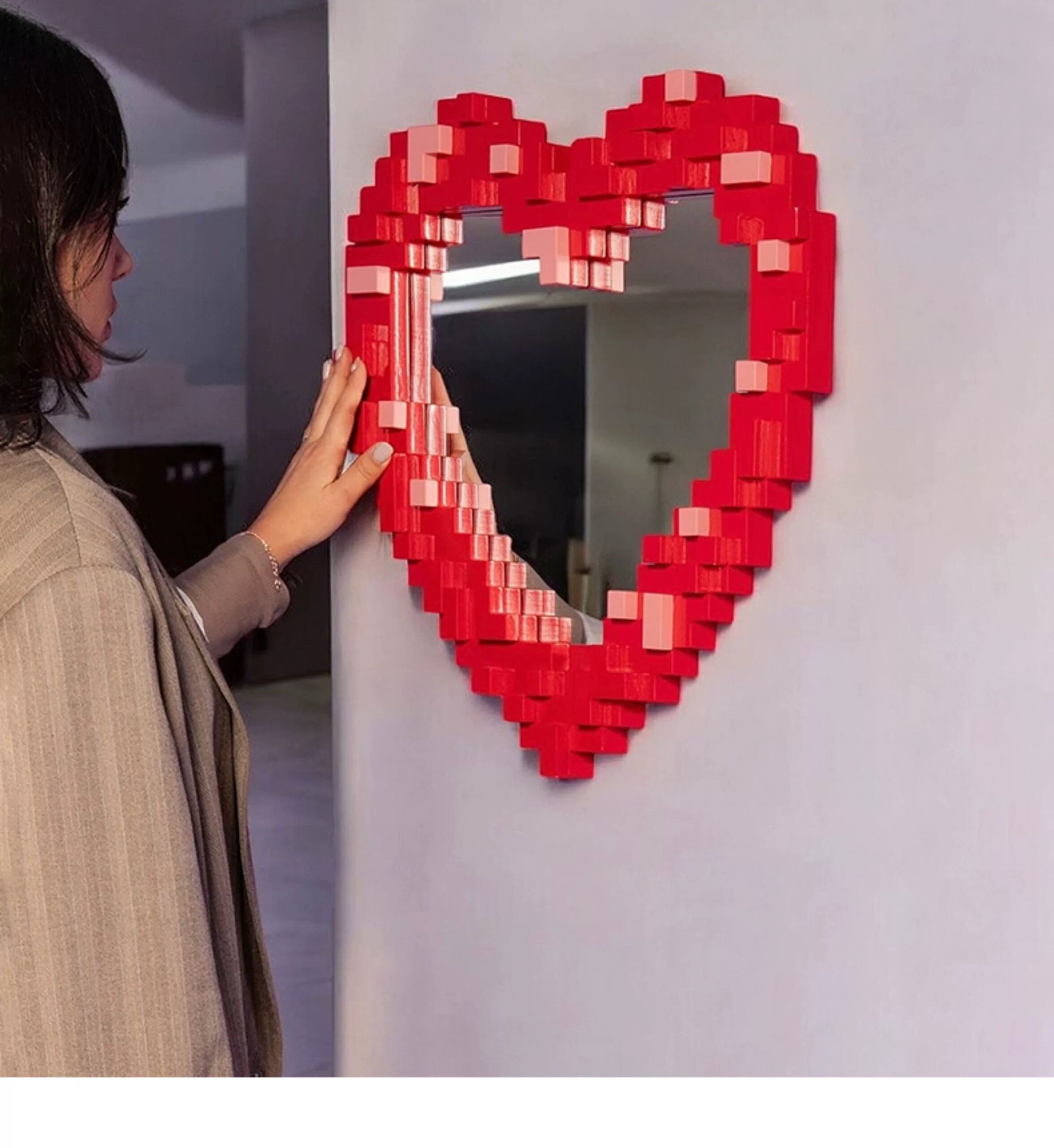 Декоративные зеркала 【官方授权】意大利seletti pxiel绿泡泡像素挂镜卧室浴室上墙镜