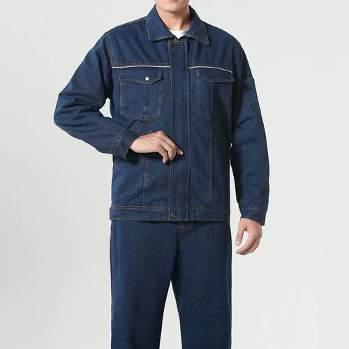 Джинсовый износостойкий комплект для работы, рабочая одежда, увеличенная толщина, защита от ожогов