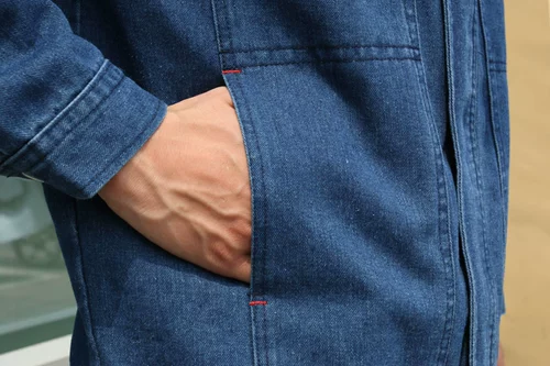 Джинсовый комбинезон, износостойкий лонгслив, защита от ожогов, увеличенная толщина