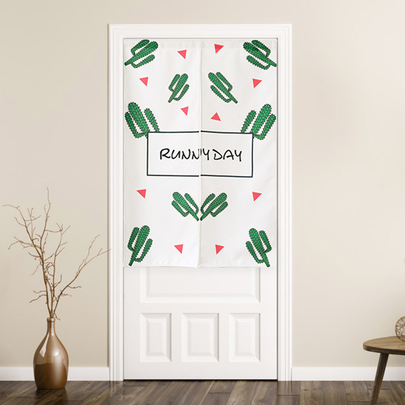 Door curtain fabric partition curtain free punching bedroom living room home kitchen bathroom Nordic cotton linen decoration half door curtain