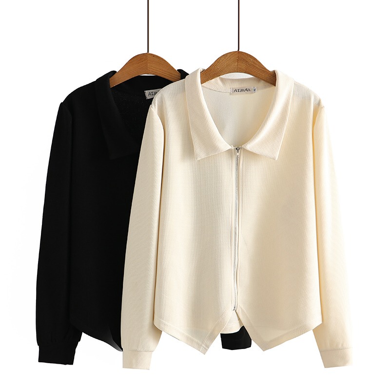 150kg Plus Size Women's Autumn Korean Style New Casual Cardigan Top for Chubby Girls Fashion Irregular Body-Covering Jacket 2 150kg Plus Size Women's Autumn Korean Style New Casual Cardigan Top for Chubby Girls Fashion Irregular Body-Covering Jacket 2