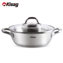Swiss Kisag 24cm compound base thick 304 stainless steel hot pot home 3-5 people capacity pan