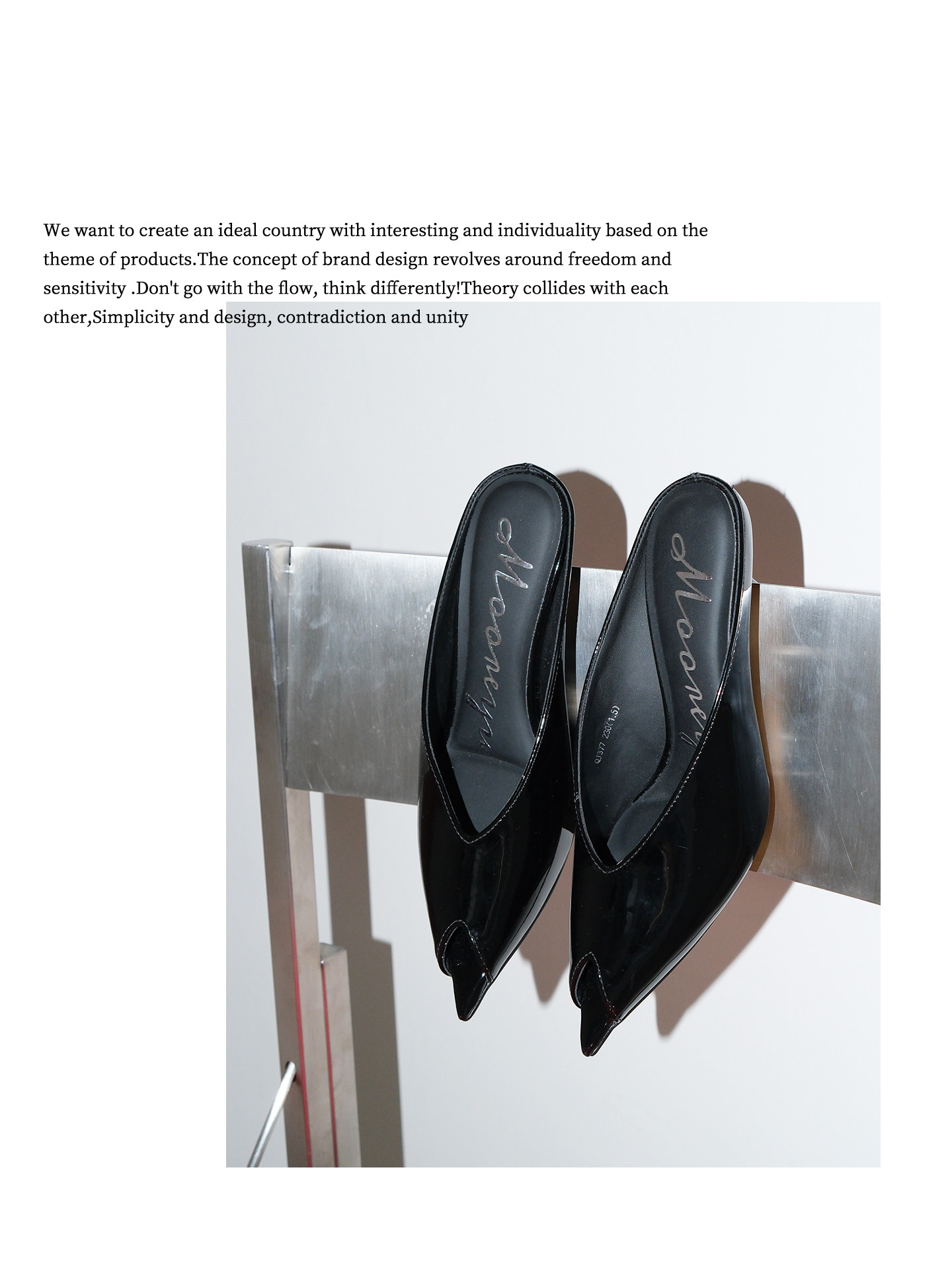 Mooreyu Black Pointed-Toe Stiletto Mule
