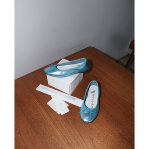Mooreyu First-Layer Cowhide Flats for Women, French-Style Bow, Round Toe, Shallow Mouth, Versatile Ballet Mary Jane Flat Shoes