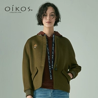 Áo khoác ngắn nữ OIKOS 2019 mùa đông len nguyên chất đẹp trai thiết kế ban đầu áo len ngắn nữ - Áo khoác ngắn áo ấm