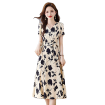 Chiffon gauze dress 2024 new summer style lady fashion elegant luxury goddess style high-end skirt