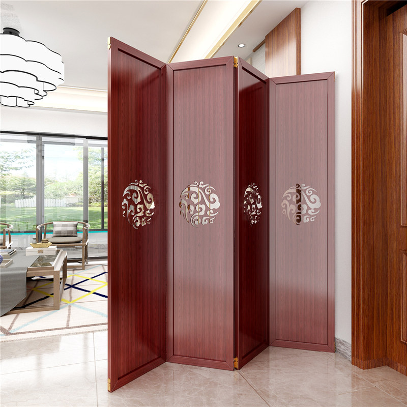 Chinese screen partition folding moving folding screen bedroom mask bedroom blocking separation background wall decoration