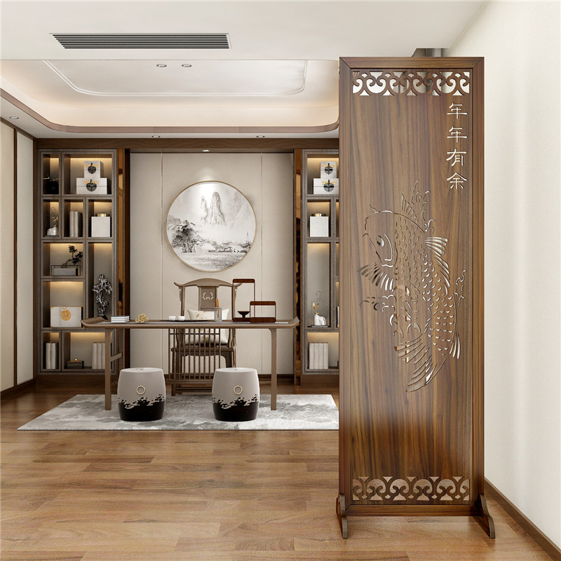 Entrance Door Entrance Screen Partition Living Room New Chinese Style Brief Modern Genguan Office Creative Decoration Mobile Shelter