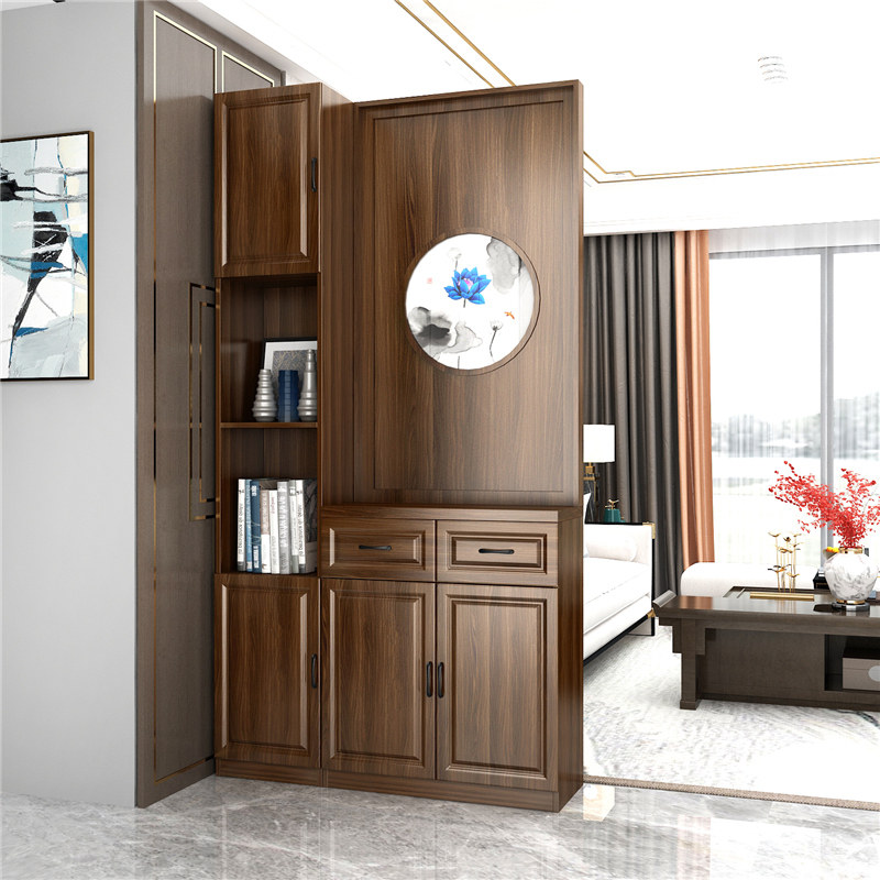 Screen partition living room simple modern shelf entry door entry solid wood facing the door porch cabinet shoe cabinet integrated