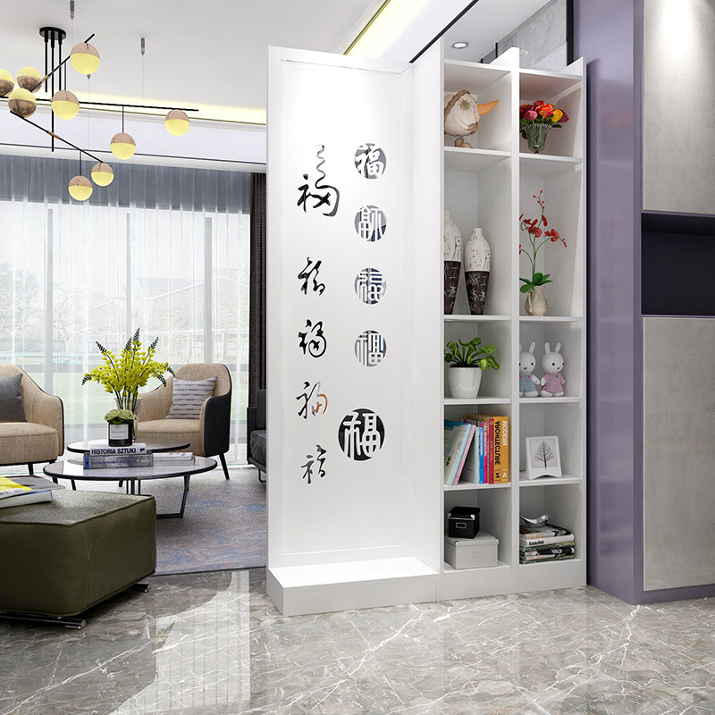 The entrance is facing the door, the entrance door, the entrance cabinet, the partition cabinet, the screen living room, the simple modern decoration rack, the net red shoe cabinet