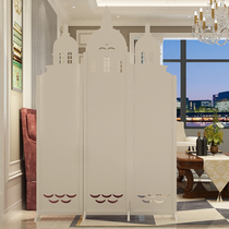 Modern European screen partition simple window living room fashion bedroom folding screen mobile Castle folding porch screen