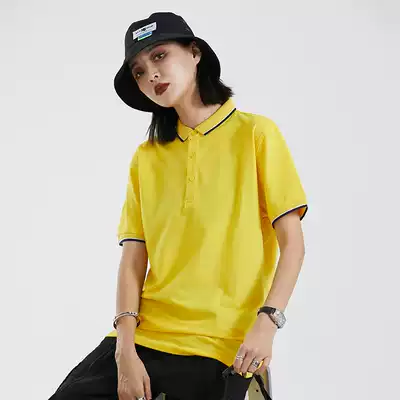 Summer hotel dining room waiter cotton short sleeve hotel catering hot food fast food overalls T-shirt lapel custom