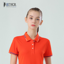 Lady T-Shirt Summer Turn Collar Pure Cotton Sports Polo Shirt Business Casual work clothes T-shirt Shirts Print Logo
