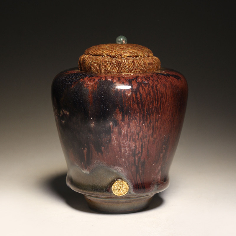 Taiwan's Tao Art Division Jiang Feiyao Kiln New Hand-Pull-Glazed Tea Leaf Jars Jar Tea Bin Storage Tea Jar Wake-up Tea Jar