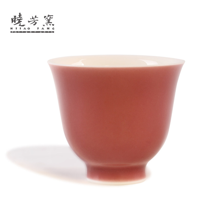 Taiwanese ceramist Cai Xiaofang Xiaofang Aofang Kiln Peach Red Glaze Bru Cup Teacup Tea Cup Kongfu Tea With Single Cup
