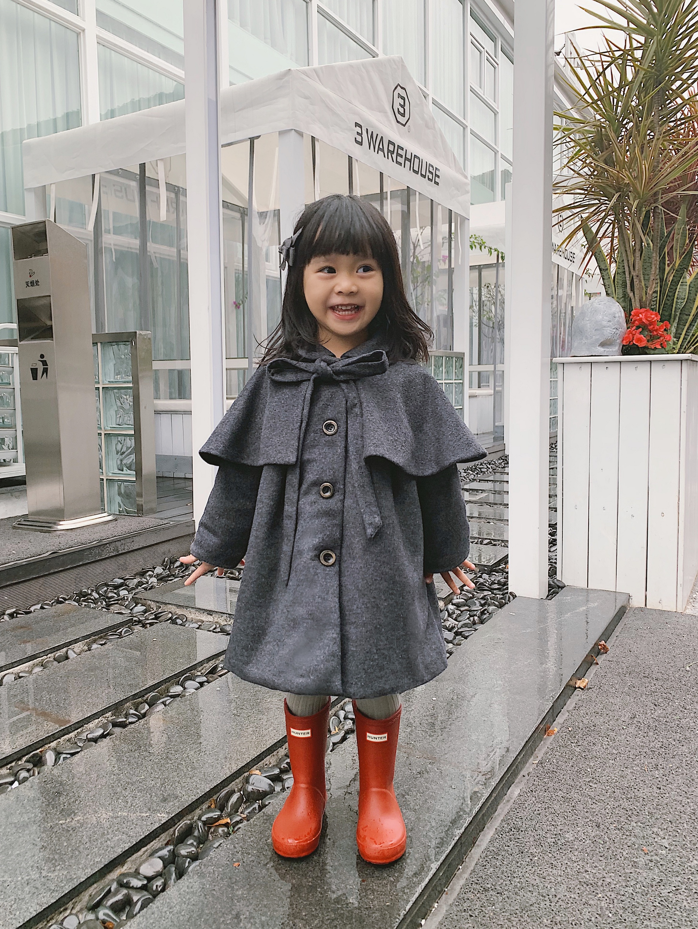 RHC baby dark grey two-piece cloak-style French wool What is expected to be made in cotton with cotton