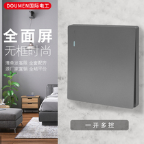 International Electrician Type 86 Concealed Silver Dark Gray Wall Switch Socket Household Panel Package One-Open Multi-Control Switch