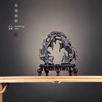 Natural Lao Pi Shui Taihu Stone Lingbi Shixin Quan Ying De Shan shaped stone decoration traditional study desk Chinese style ornaments