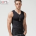 Áo vest nam dáng rộng, dáng ôm sát cổ chữ V cotton trẻ trung thể thao thể thao bó sát không tay áo không tay nam Lót