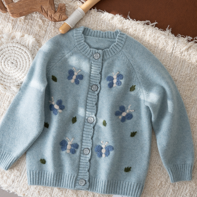 Children's Pure Cashmere Sweater Baby 100% Cashmere Knitted Cardigan Girls' Sweater Jacket for Older Kids Autumn and Winter Children's Pure Cashmere Sweater Baby 100% Cashmere Knitted Cardigan Girls' Sweater Jacket for Older Kids Autumn and Winter