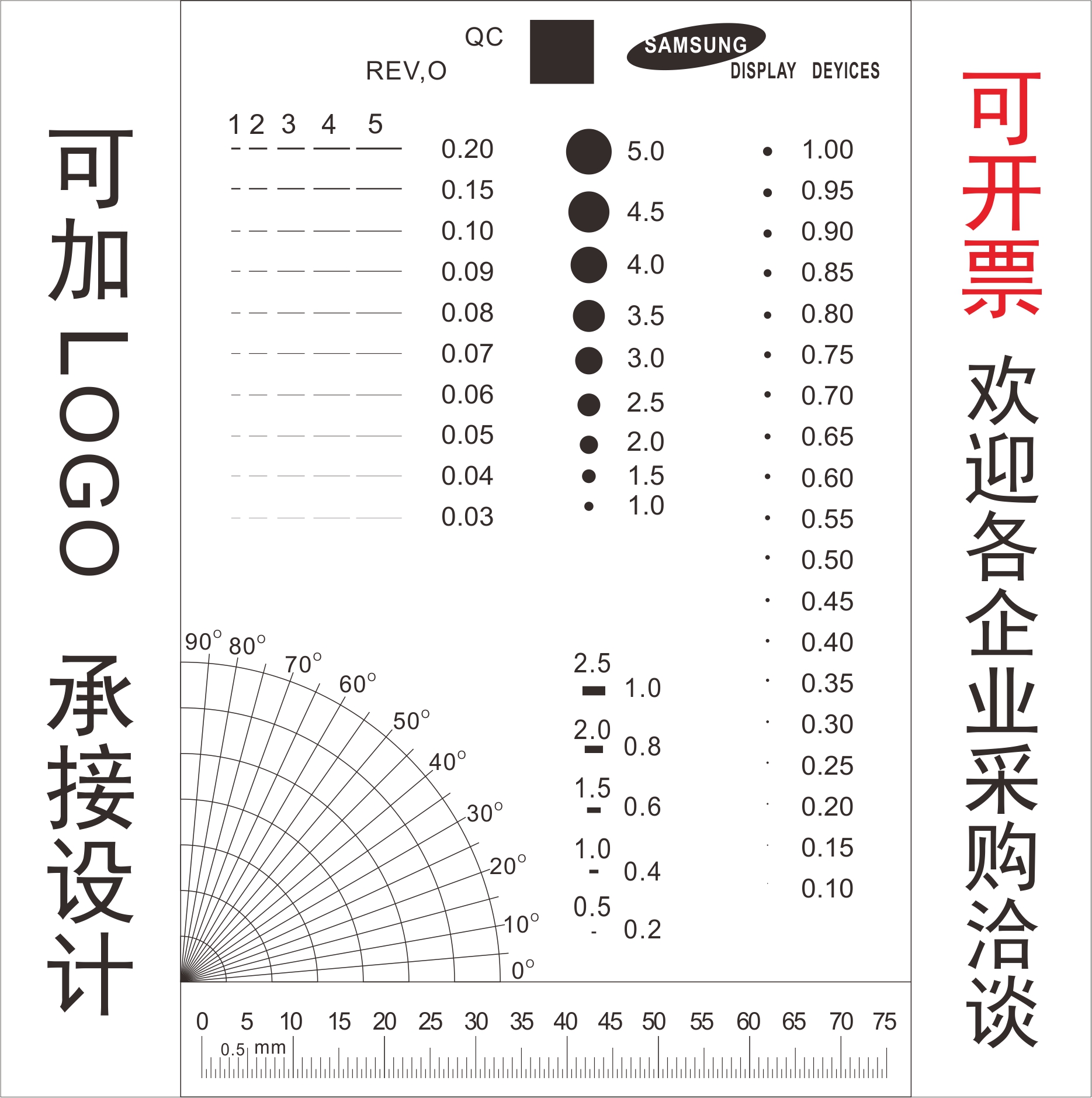 Fillin Ruler Comparison Card Stain Gauge Stain number of Casework Point Line Gauge Defect Point Gauge Inspection Against card 47-2