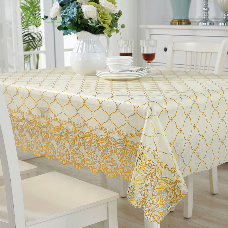 khăn trải bàn Bronzing PVC dầu không thấm nước dùng một lần chống bỏng bàn cà phê bảng vải vải mat vườn nhựa hình chữ nhật - Khăn trải bàn khăn trải bàn màu đỏ