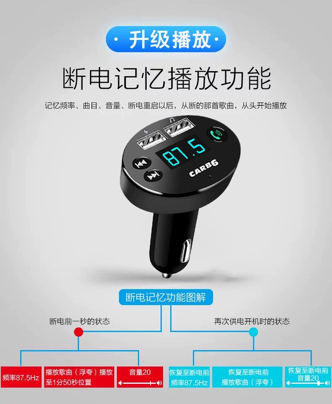 Xe ô tô Bluetooth điện thoại rảnh tay gọi điện thoại 4.0 thu điện thoại AUX không dây Máy nghe nhạc MP3 - Âm thanh xe hơi / Xe điện tử