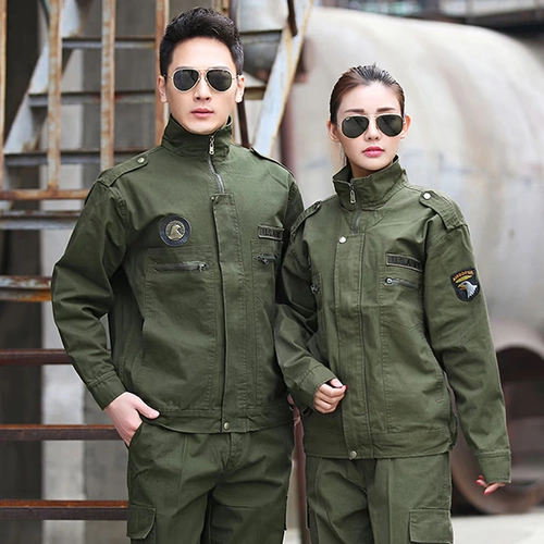 Комбинезон, хлопковый лонгслив, износостойкая униформа, осенний