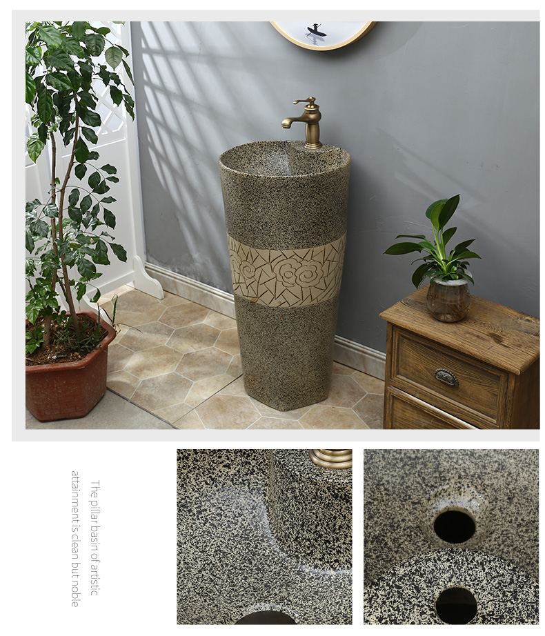 Restore ancient ways round pillar basin ceramic pillar lavabo toilet lavatory floor balcony column basin