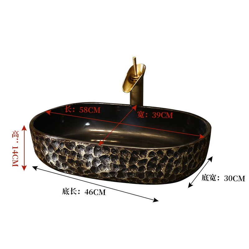 What king of ceramic lavatory basin of extra large oval table art creative industry wind restoring ancient ways the sink basin
