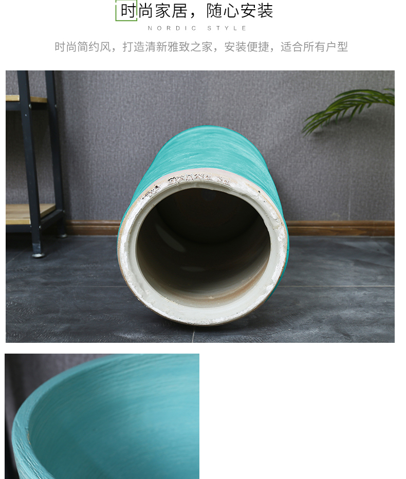 King beautiful ceramic column basin one contracted hotel toilet lavatory household Nordic pillar lavabo