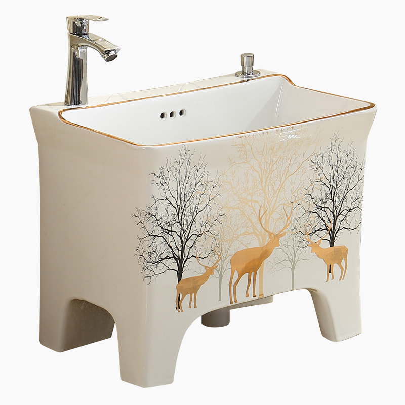 Northern wind concept - people four feet mop pool ceramic wash mop pool large rectangular balcony toilet mop pool basin