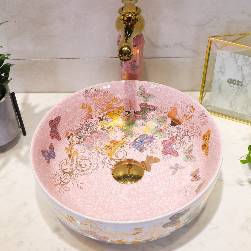 The stage basin sink northern wind balcony toilet lavatory washing basin sink household ceramic art