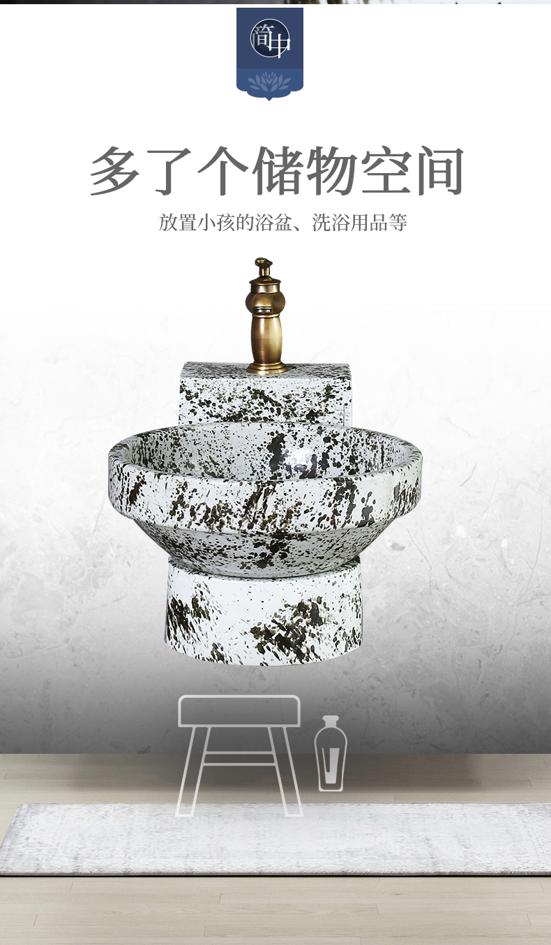 What wang xin hang a wall lavatory archaize ceramic Chinese style household bathroom hanging balcony hang basin of the basin that wash a face