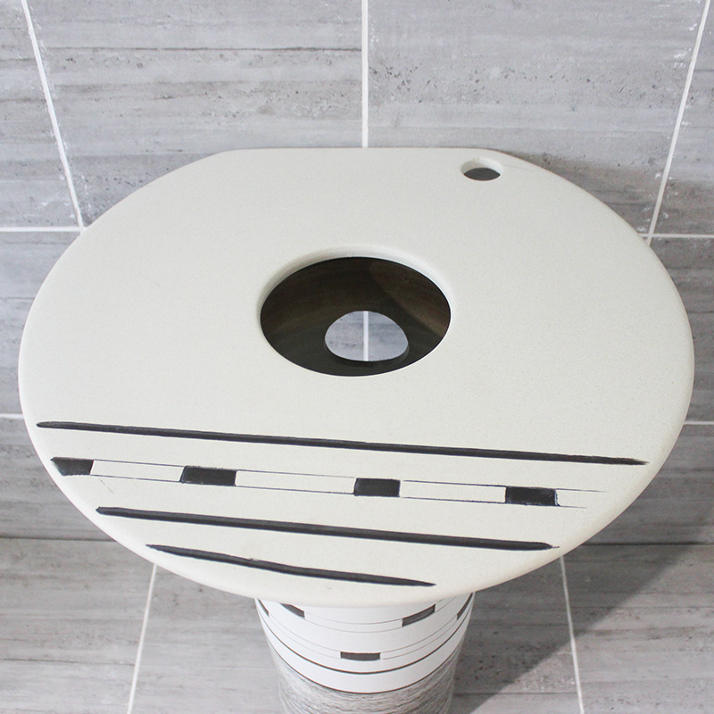 Ceramic antique one - piece pillar sink basin balcony column basin bathroom floor creative lavatory