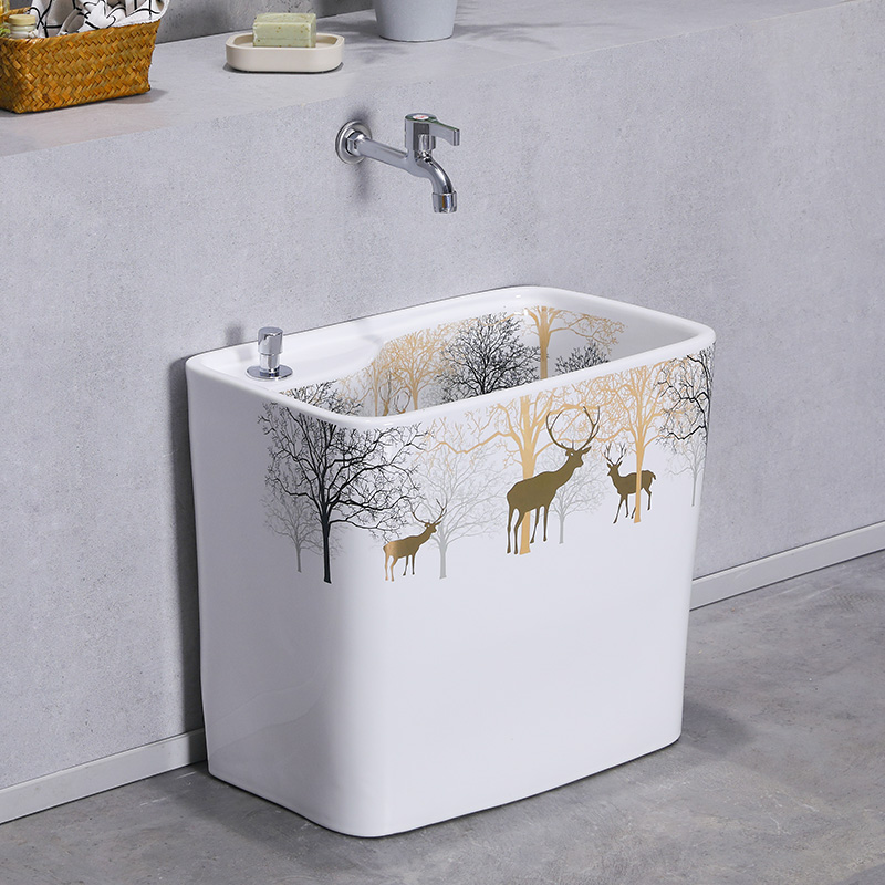 For example, wanda, washing mop pool household mop pool ceramic mop pool bathroom floor balcony floor mop basin