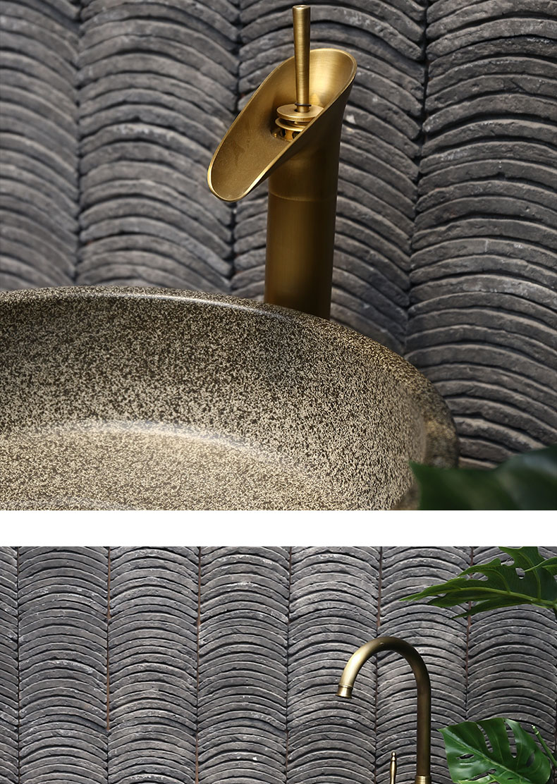 King beautiful ceramic antique lettering lotus basin of Chinese style courtyard pillar lavabo floor type lavatory the post