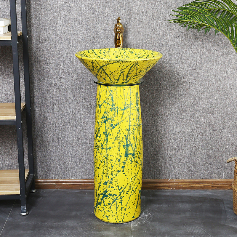 Tom king creative European ceramic column type lavatory basin floor pillar pillar lavabo basin