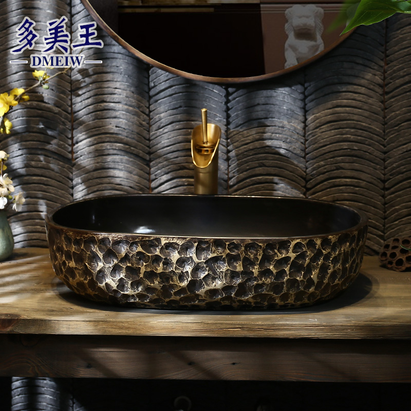 What king of ceramic lavatory basin of extra large oval table art creative industry wind restoring ancient ways the sink basin